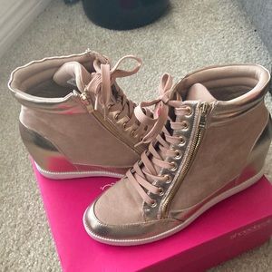Shoe Dazzle Pink Wedge Sneaker